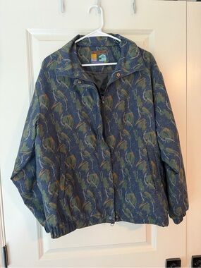 Vintage Forrester’s Portland Oregon Abstract Print Windbreaker Jacket Size Large